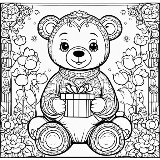 Birthday coloring page, level 3 Detailed