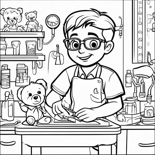 Doctors & Nurses coloring page, level 2 Fun