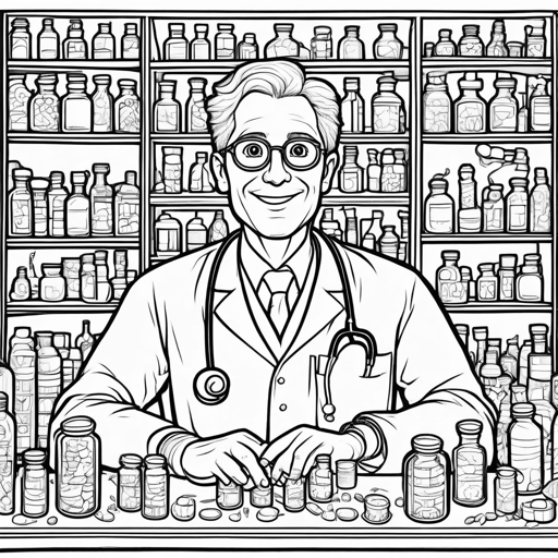 Doctors & Nurses coloring page, level 3 Detailed