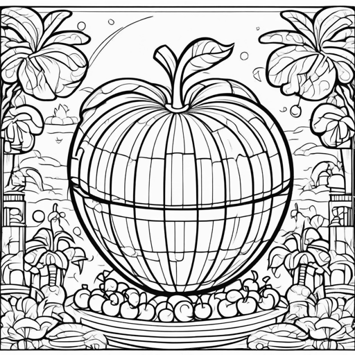 Ice Cream & Sun coloring page, level 3 Detailed
