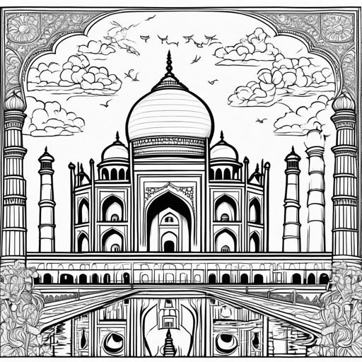 Landmarks & Cities coloring page, level 3 Detailed