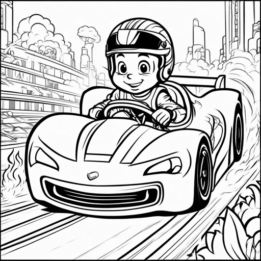 Race Cars coloring page, level 2 Fun