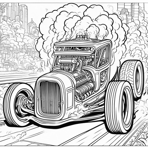 Race Cars coloring page, level 3 Detailed