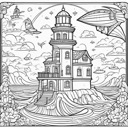 Rainbows coloring page, level 3 Detailed